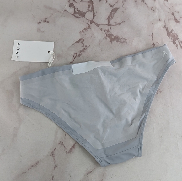 ADAY Swimsuit Women Small It Takes Two Gray Sporty Bikini Bottom Swim Athletic - Picture 5 of 9